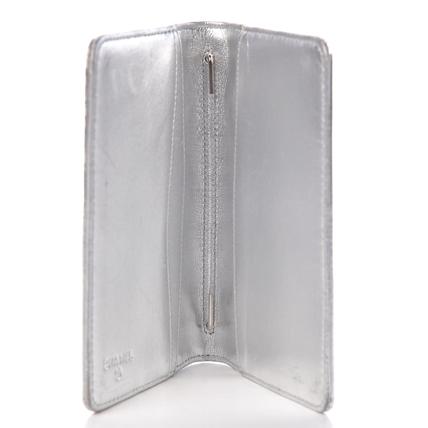 Metallic Patent Lucky Symbols Agenda Cover Silver