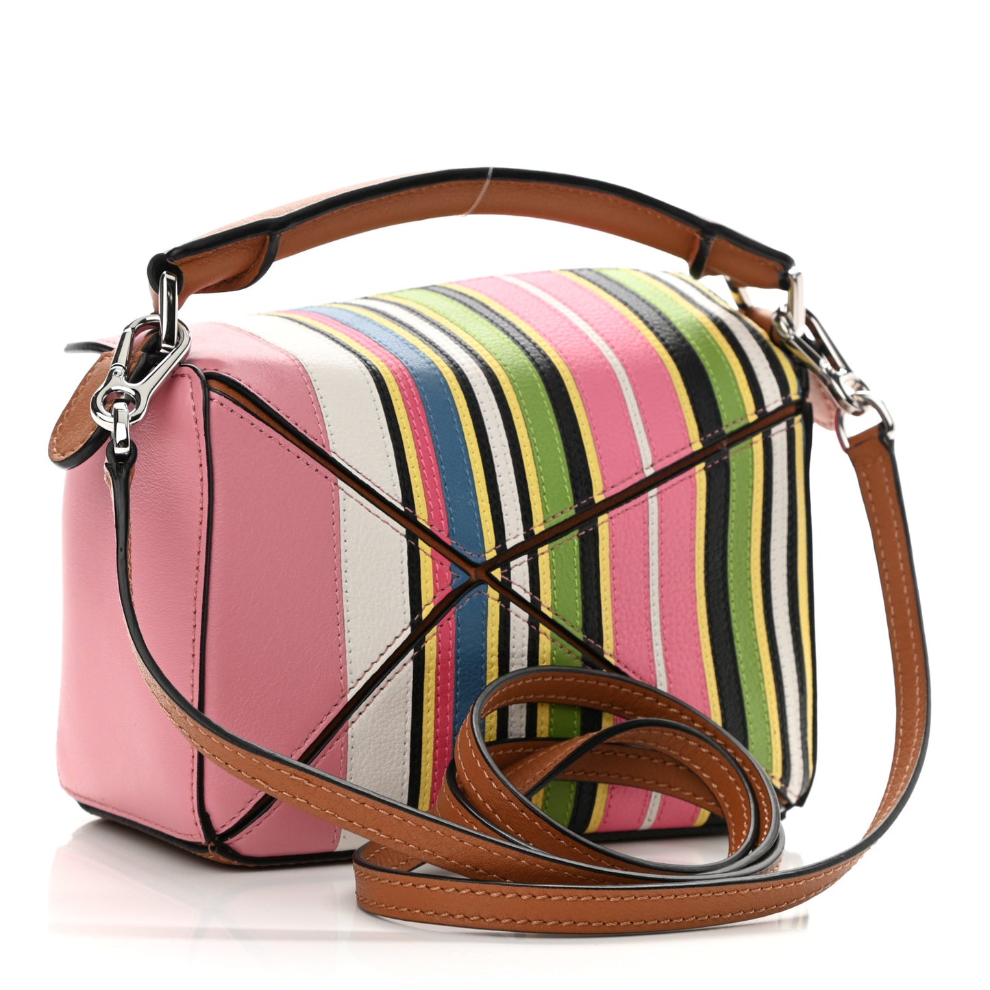 Calfskin Mini Puzzle Bag Pink Multicolor