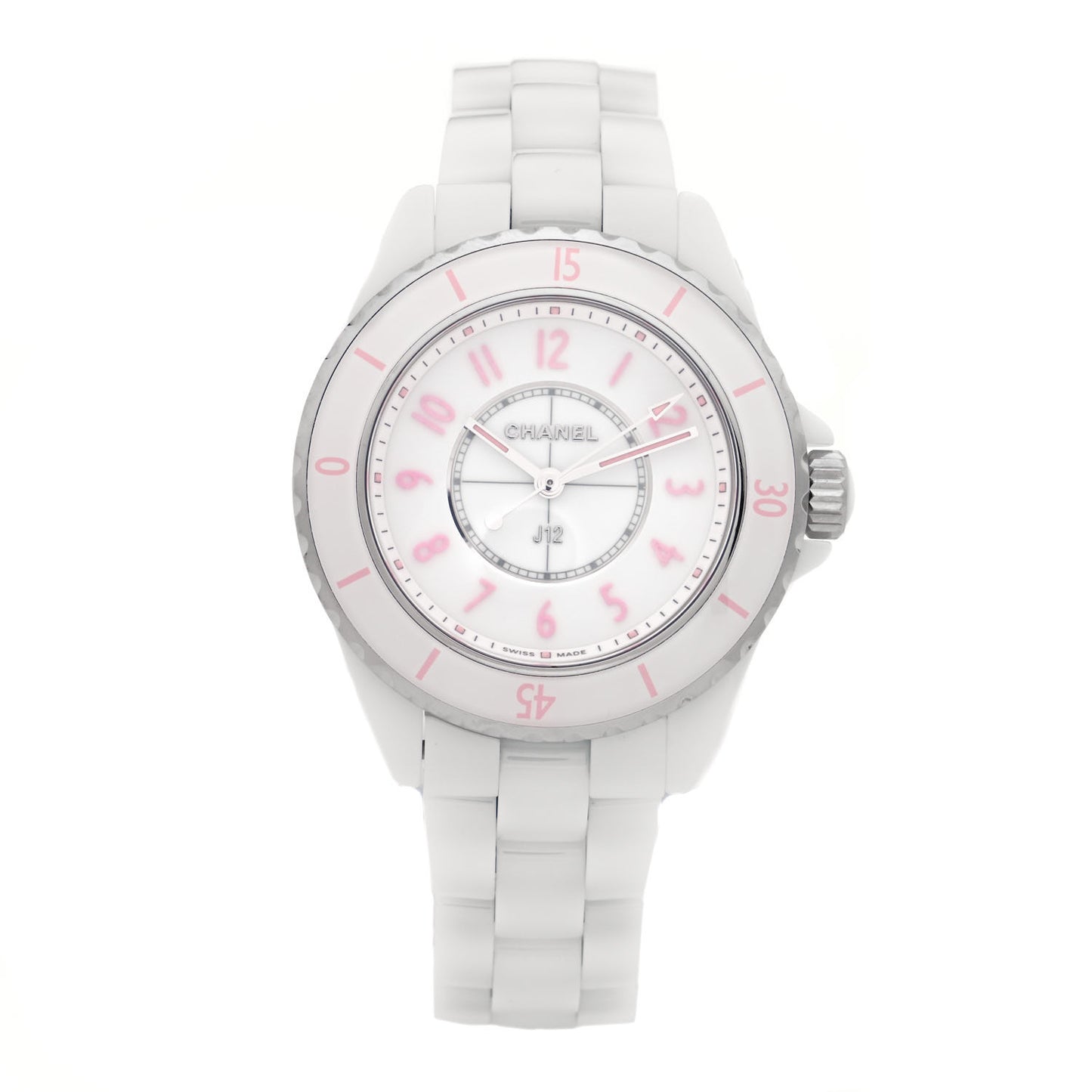 Stainless Steel Ceramic 33mm J12 Quartz Watch Blush