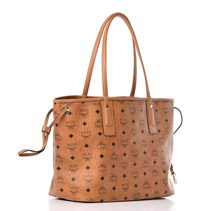MCM Visetos Medium Liz Reversible Shopper Tote Cognac 4 of 15