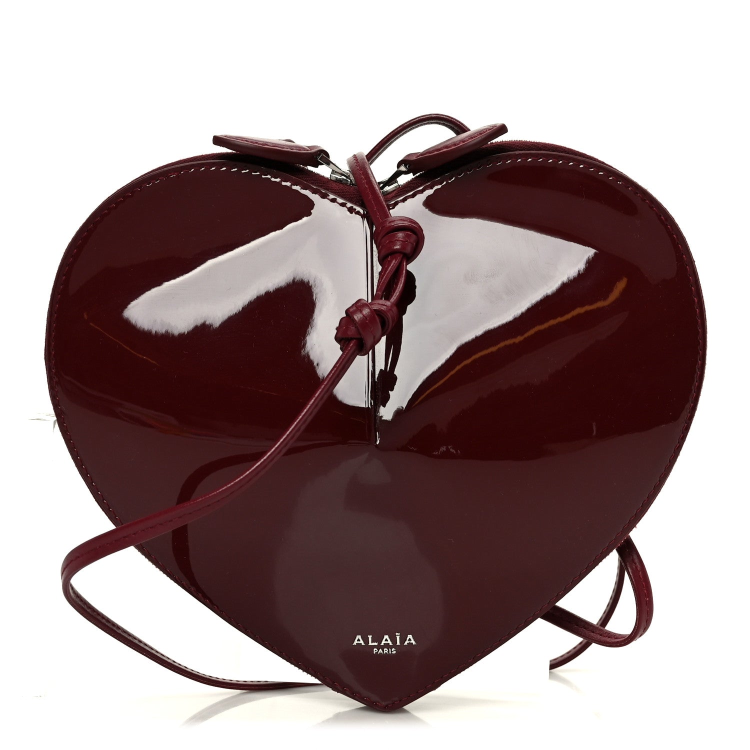 Alaia Patent Calfskin Le Coeur Bag Garnet Red 1 of 9