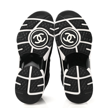 Chanel Suede Calfskin Printed CC Sneakers 36 Black 5 of 9
