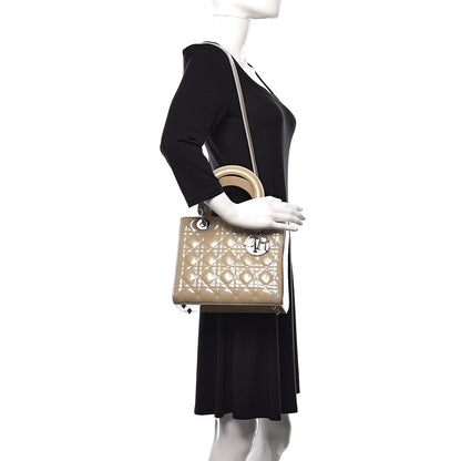 Christian Dior Pearlized Patent Cannage Medium Lady Dior Grey 2 of 10