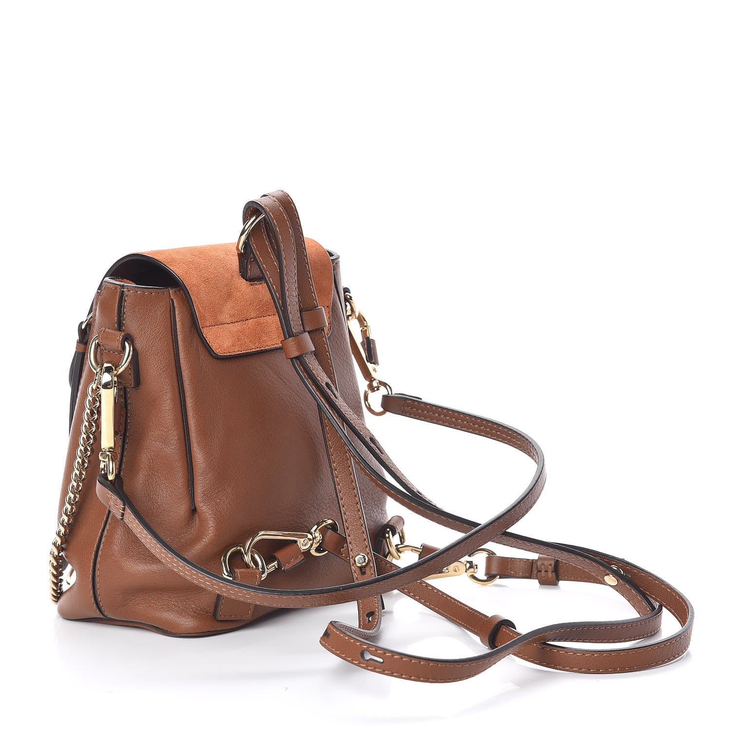 Chloe Suede Calfskin Mini Faye Backpack Tan 3 of 12