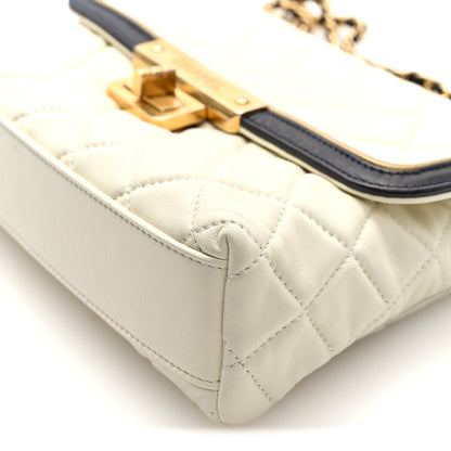 Chanel Lambskin Quilted Mademoiselle East West Flap White Black 10 of 10