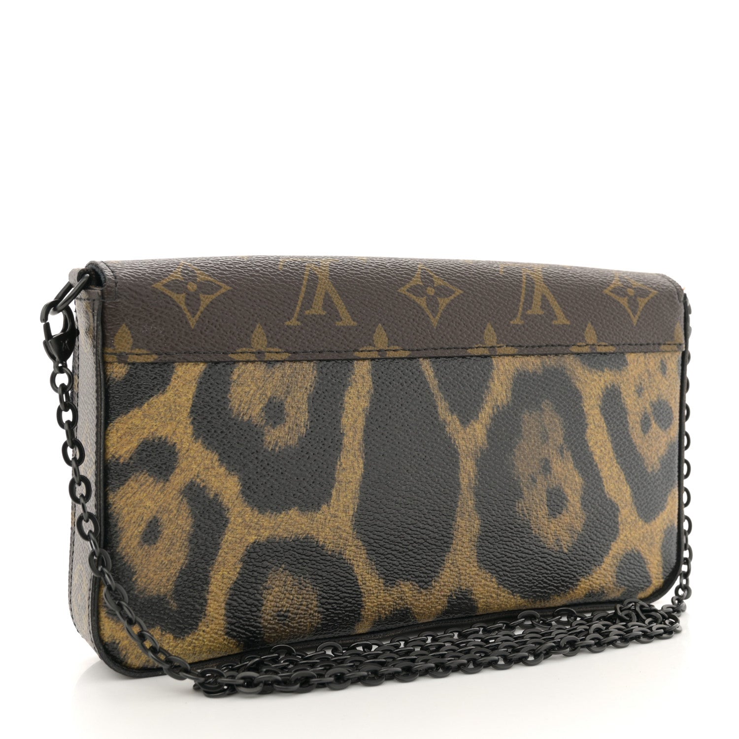 Louis Vuitton Monogram Animal Print Pochette Felicie Chain Wallet 3 of 13