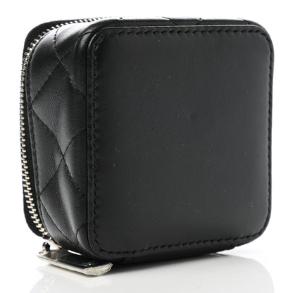 Chanel Lambskin Quilted Jewelry Travel Case Black 4 of 11