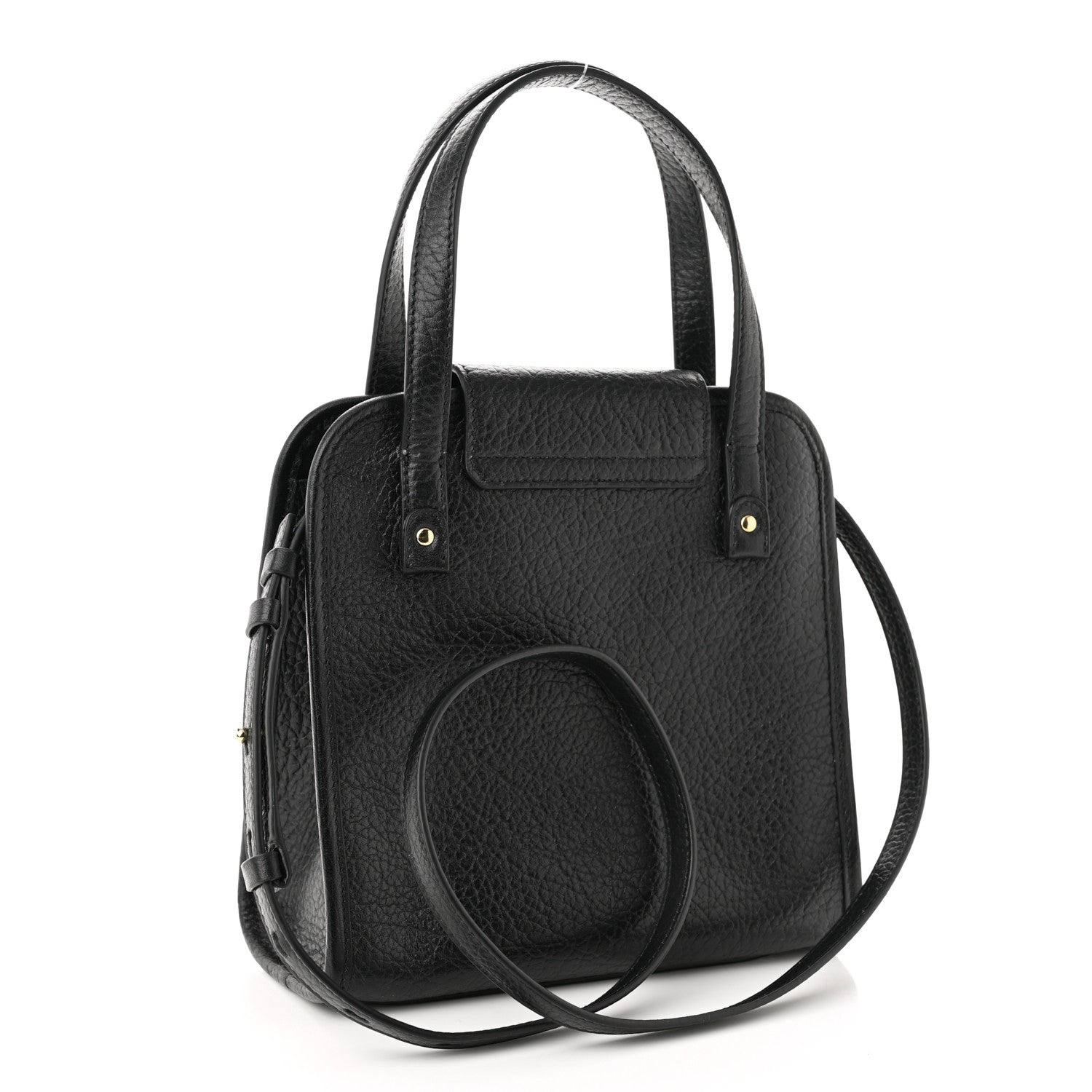 Salvatore Ferragamo Grained Calfskin Gancini Mini Top Handle Crossbody Bag Black 3 of 10