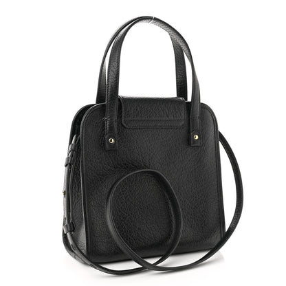 Salvatore Ferragamo Grained Calfskin Gancini Mini Top Handle Crossbody Bag Black 3 of 10