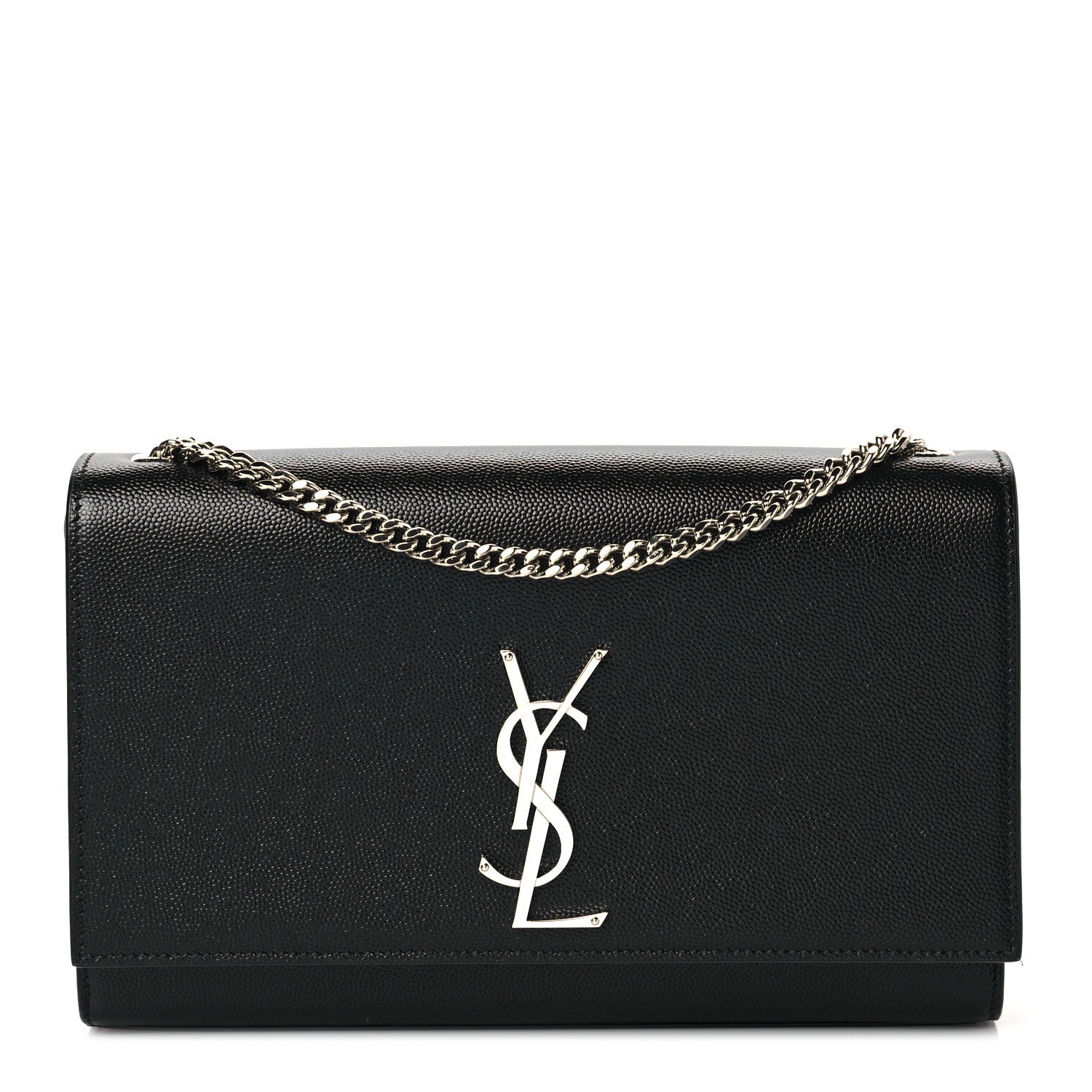 Saint Laurent Grain De Poudre Medium Classic Monogram Kate Satchel Black 1 of 8