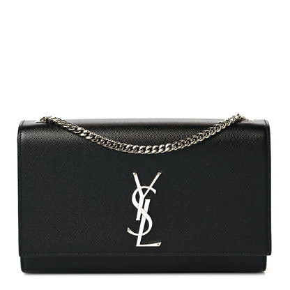 Saint Laurent Grain De Poudre Medium Classic Monogram Kate Satchel Black 1 of 8