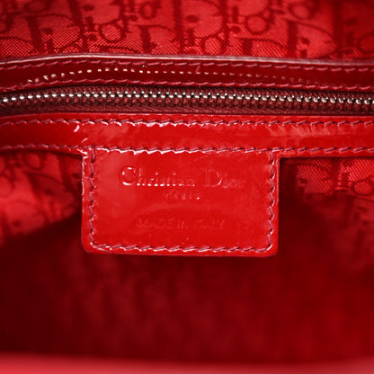 Christian Dior Patent Cannage Large Lady Dior Red 6 of 14