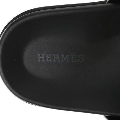 Hermes Calfskin Womens Chypre Sandals 40.5 Black 7 of 8