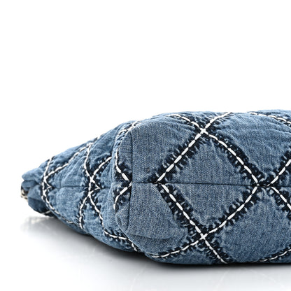 Chanel Denim Quilted Stitched Small Chanel 22 Blue 10 of 11