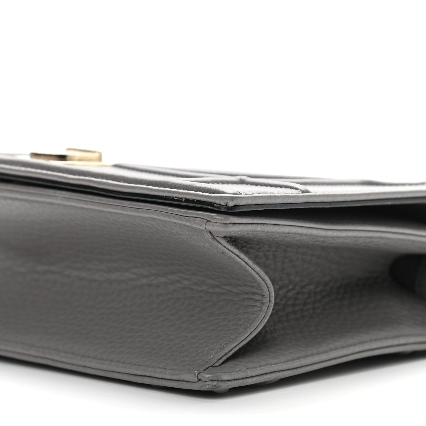 Grained Calfskin Medium Diorama Flap Bag Grey