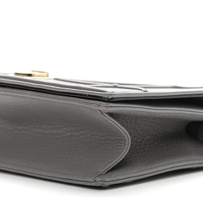 Christian Dior Grained Calfskin Medium Diorama Flap Bag Grey 8 of 9