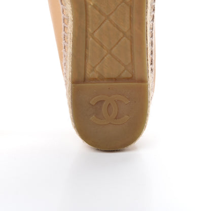 Chanel Lambskin CC Espadrilles 38 Beige Black 10 of 17