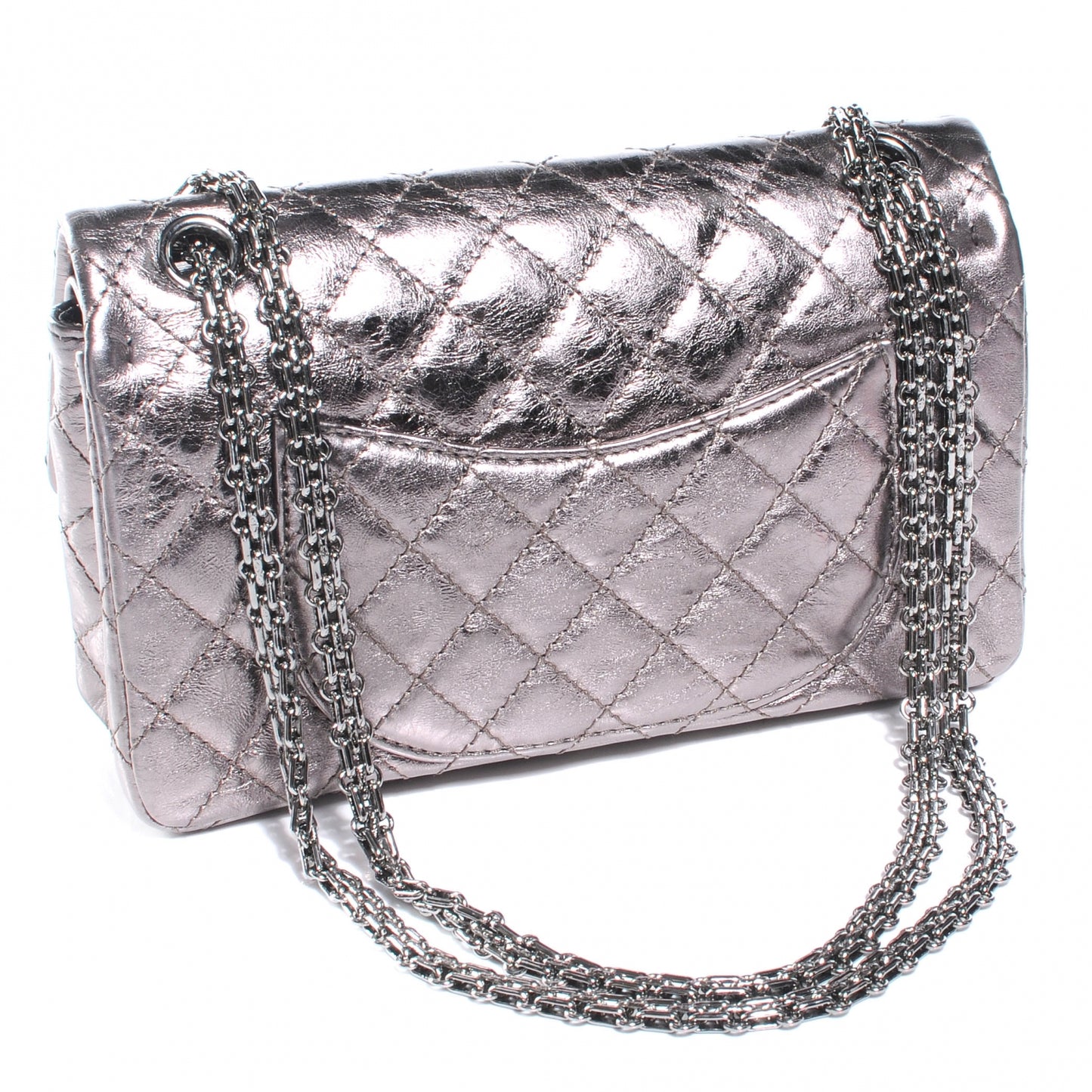 Aged Calfskin 2.55 Reissue 225 Flap Dark Silver