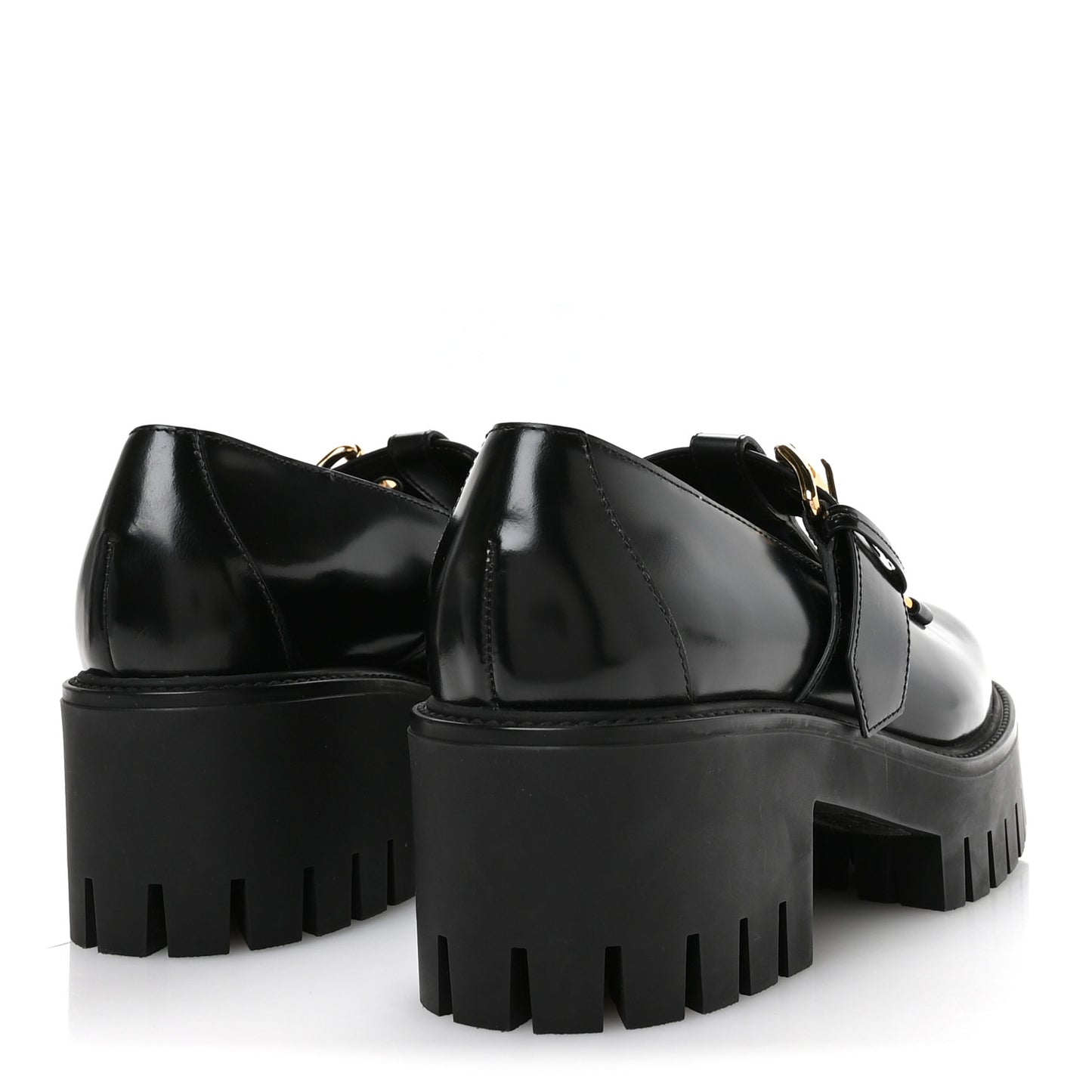 Cordovan Lux Womens Horsebit Platform Mary Jane Loafers 38.5 Black