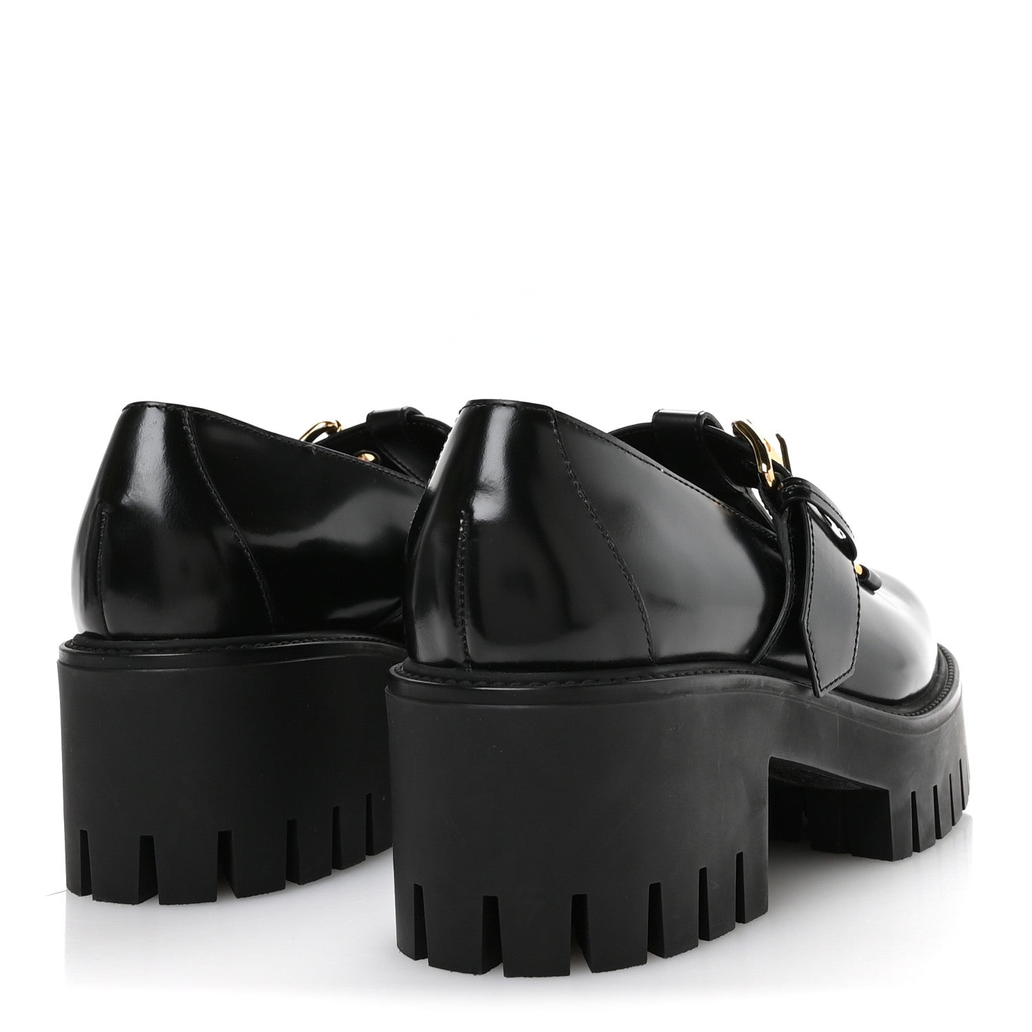 Gucci Cordovan Lux Womens Horsebit Platform Mary Jane Loafers 38.5 Black 5 of 9