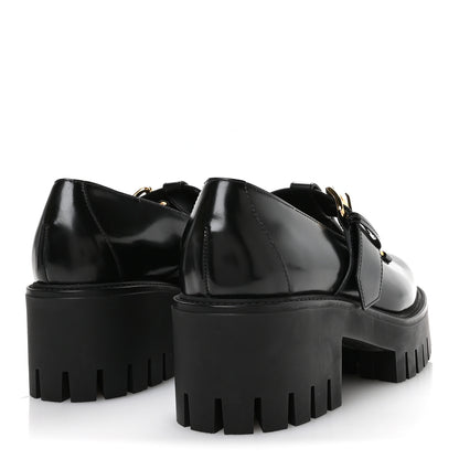 Gucci Cordovan Lux Womens Horsebit Platform Mary Jane Loafers 38.5 Black 5 of 9
