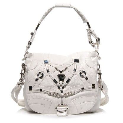 Gucci Leather Techno Horsebit Large Flap White 1 of 7