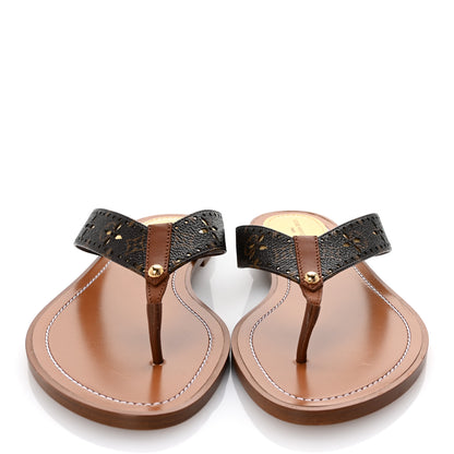 Louis Vuitton Monogram Sunny Flat Thong Sandals 38.5 Brown 3 of 9