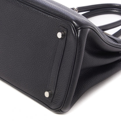 Hermes Taurillon Clemence Birkin 30 Black 7 of 27