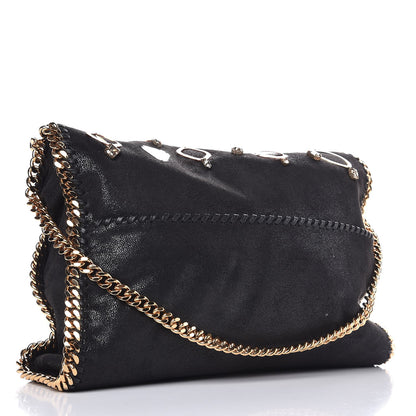 Stella McCartney Embellished Shaggy Deer Falabella Fold Over Tote Black 4 of 11