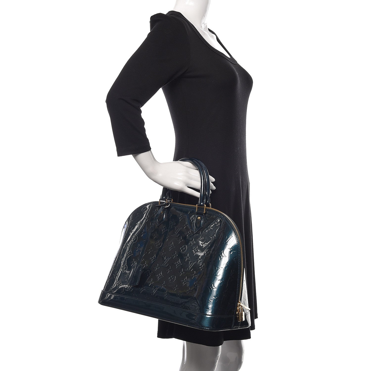 Louis Vuitton Vernis Alma GM Blue Nuit 2 of 11