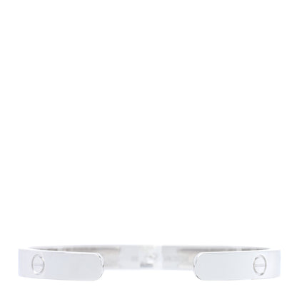 Cartier 18K White Gold 1 Diamond LOVE Cuff Bracelet 16 2 of 4