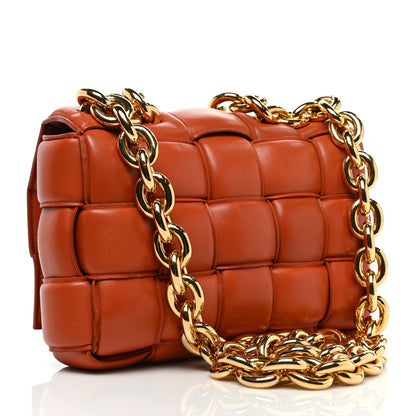 Bottega Veneta Lambskin Maxi Intreccio Padded Chain Cassette Crossbody Bag Maple 3 of 9