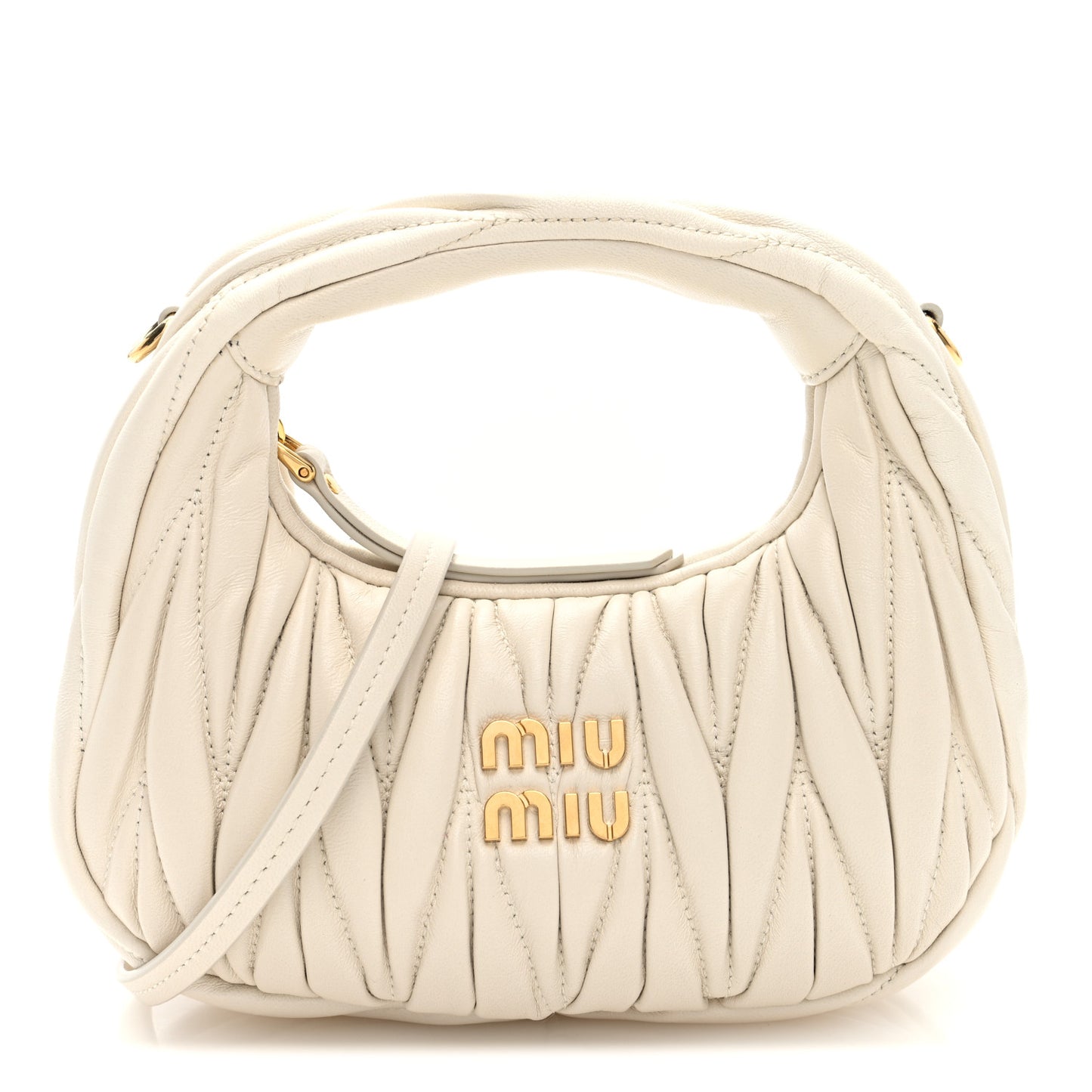 Nappa Matelasse Mini Wander Hobo White