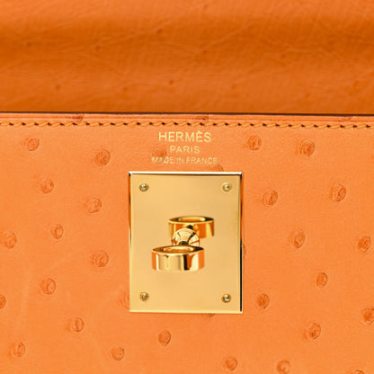 Hermes Ostrich Kelly Sellier 28 Abricot 6 of 11