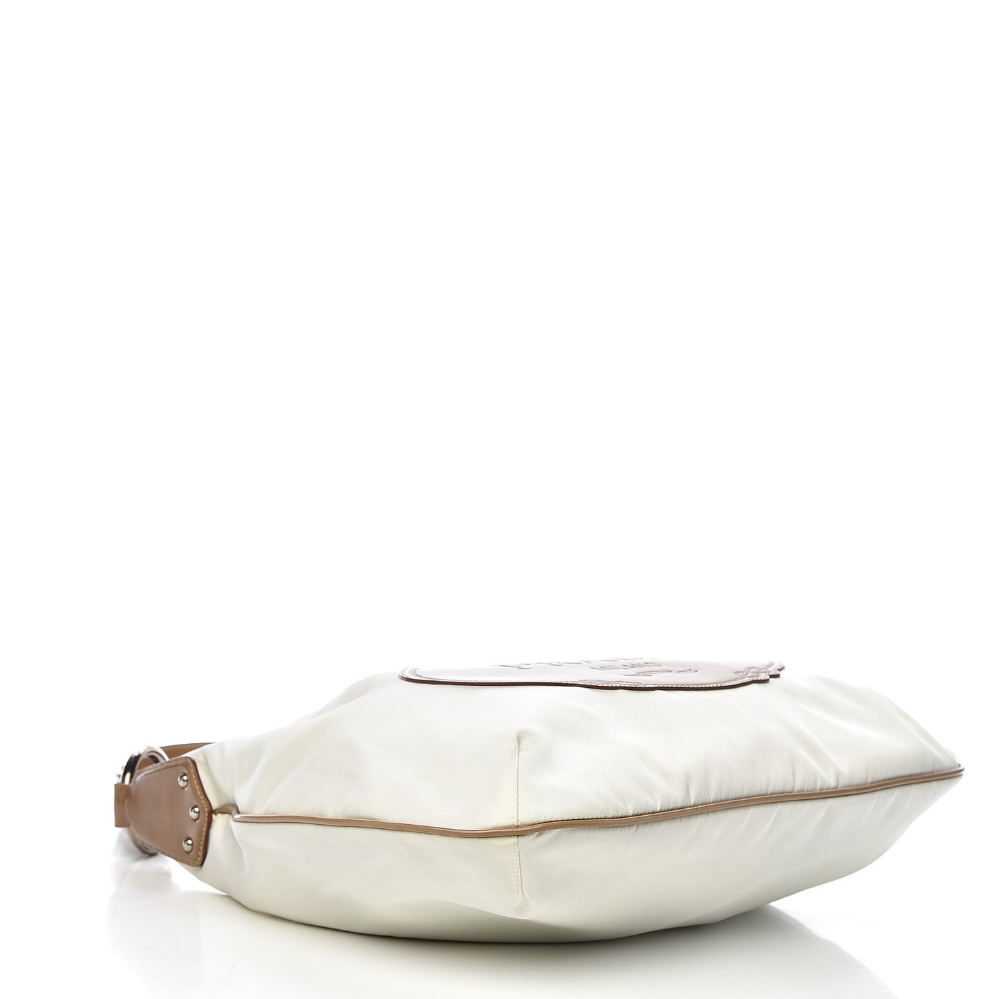 Tessuto Nylon Logo Sacca White Cammello