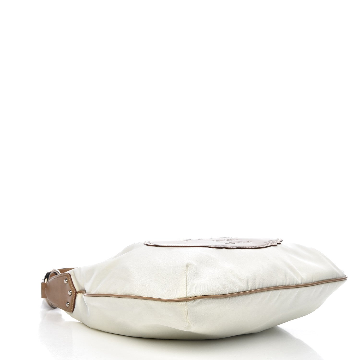 Prada Tessuto Nylon Logo Sacca White Cammello 4 of 12