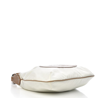 Prada Tessuto Nylon Logo Sacca White Cammello 4 of 12