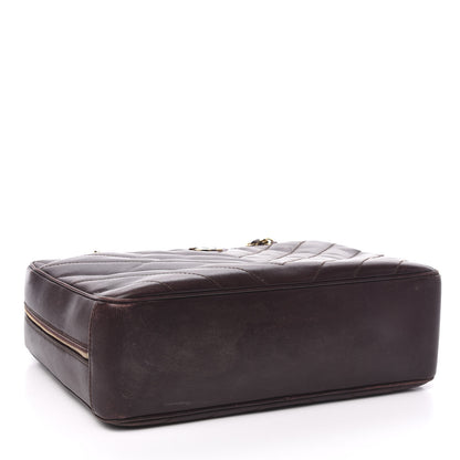 Chanel Lambskin Chevron Quilted Camera Case Brown 3 of 16