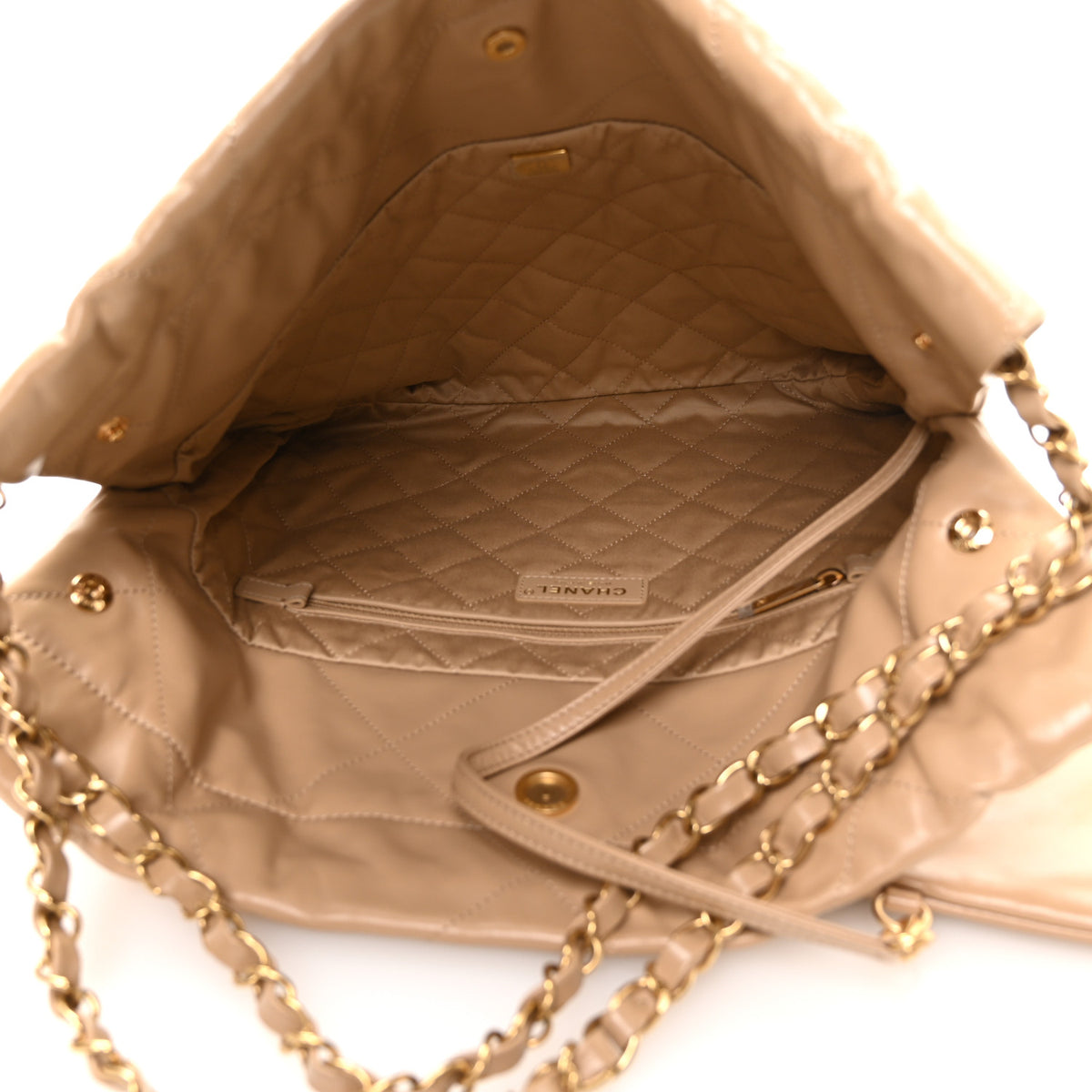 Chanel Shiny Calfskin Quilted Small Chanel 22 Beige 5 of 10