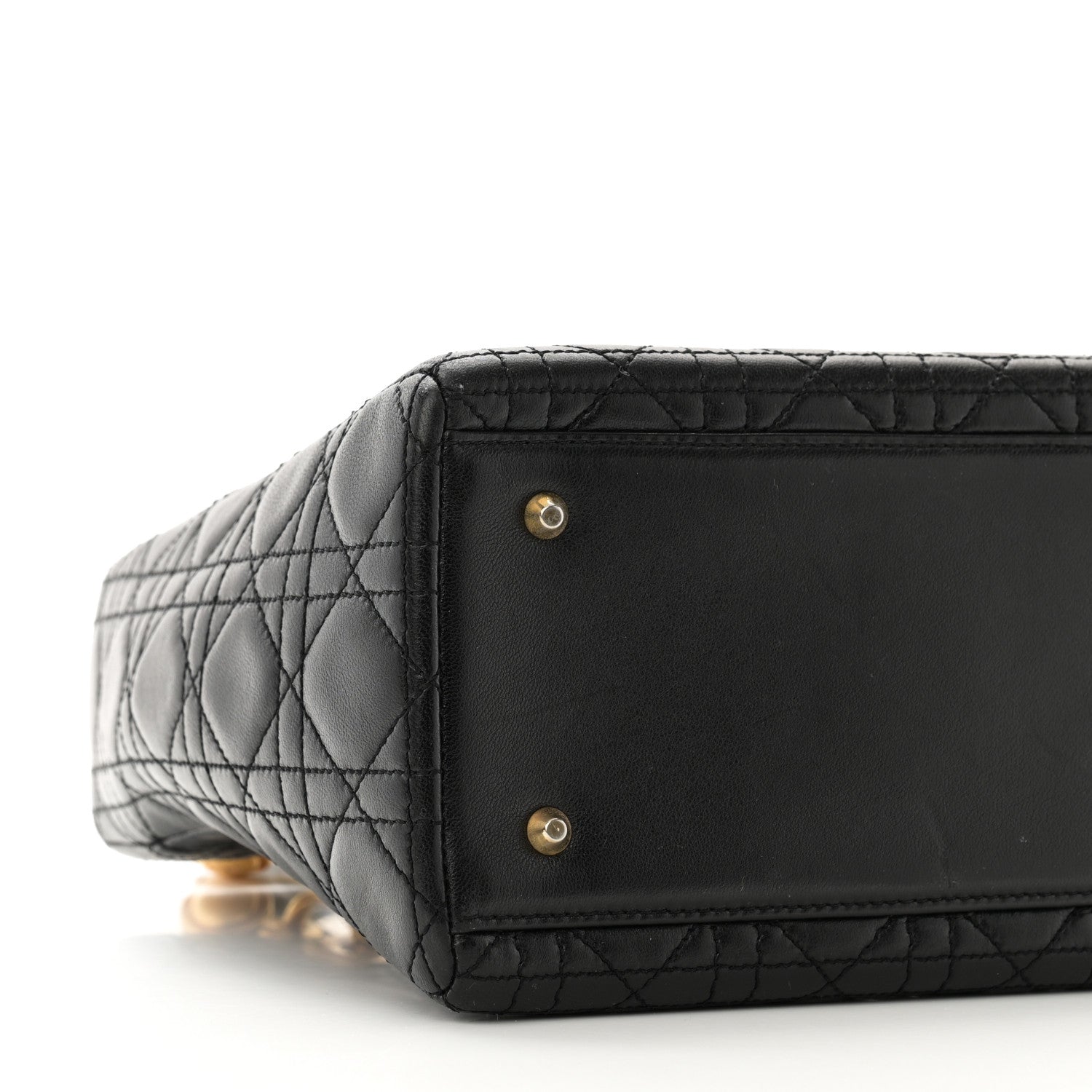 Christian Dior Lambskin Cannage Medium Lady Dior Black 9 of 10