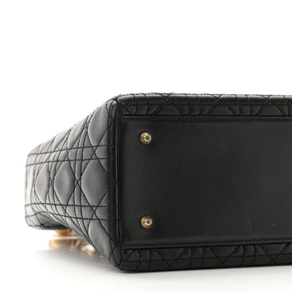 Christian Dior Lambskin Cannage Medium Lady Dior Black 9 of 10
