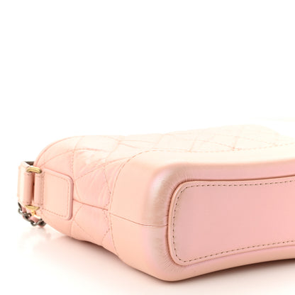 Chanel Iridescent Aged Calfskin Quilted Small Gabrielle Hobo Rose 9 of 10
