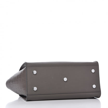 Saint Laurent Smooth Calfskin Crocodile Embossed Baby Monogram Downtown Cabas Earth 4 of 10