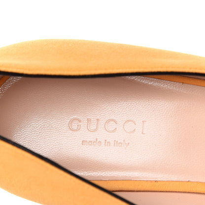 Gucci Kid Scamosciato GG Marmont Fringe 50mm Loafer Pumps 36.5 Crystal Copper 7 of 9