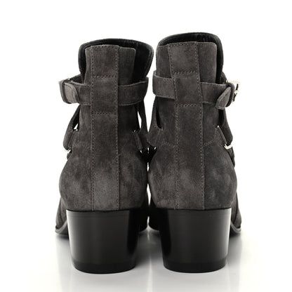 Saint Laurent Suede Womens Blake Ankle Boots 37 Grey 7 of 10
