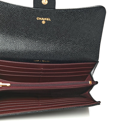 Chanel Caviar Quilted Large Gusset Flap Wallet Black 5 of 12