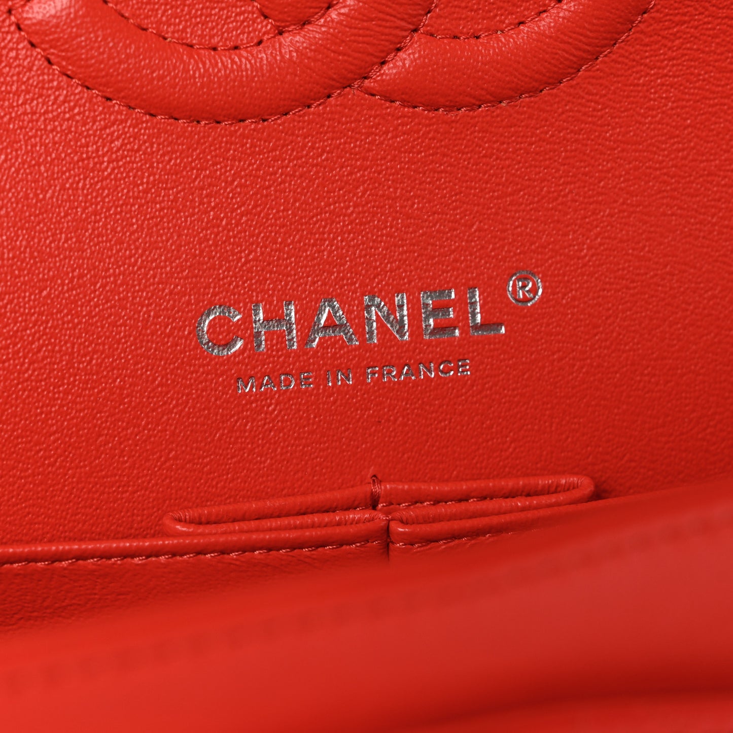 Lambskin Quilted Medium Double Flap Red