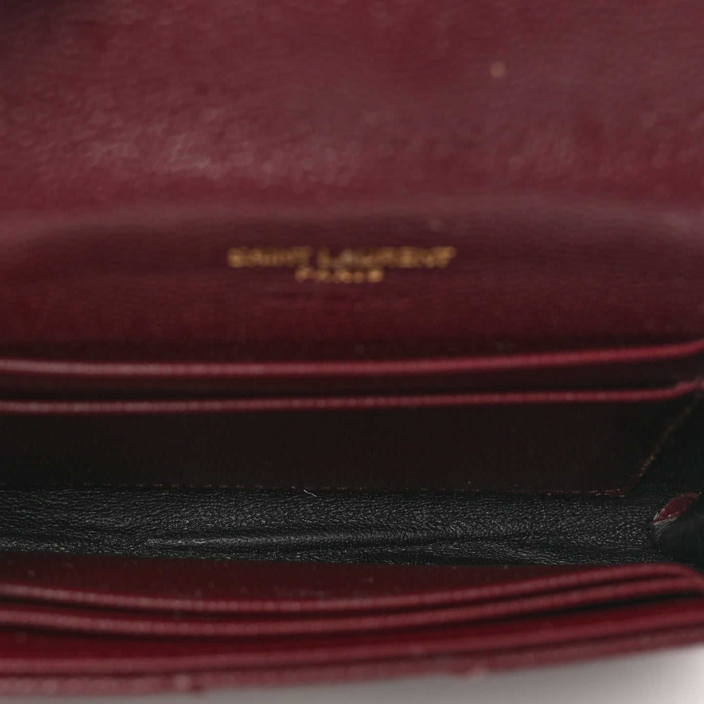 Grain De Poudre Matelasse Chevron Small Monogram Envelope Wallet Burgundy