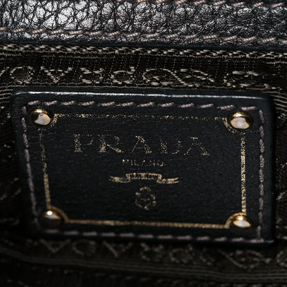 Prada Jacquard Logo Shoulder Bag Moro Black 5 of 7