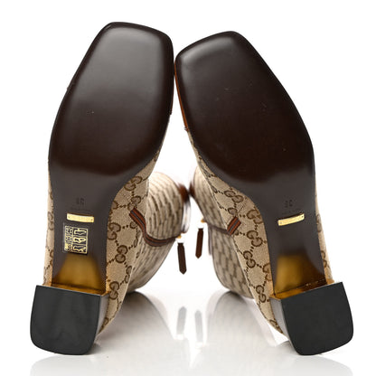 Gucci Monogram Cordovan Lux GG Knee High Boots 38 Beige Cuir 5 of 8